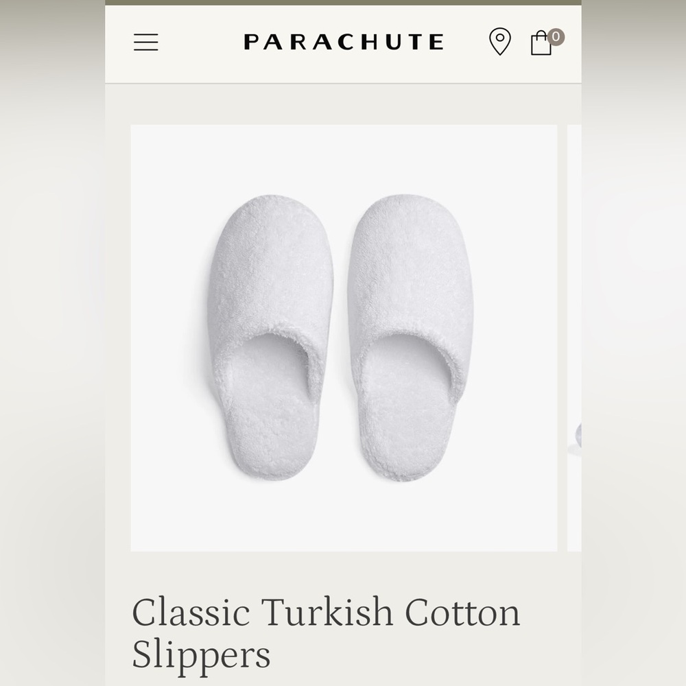 NWT Parachute Classic Turkish Cotton Slippers